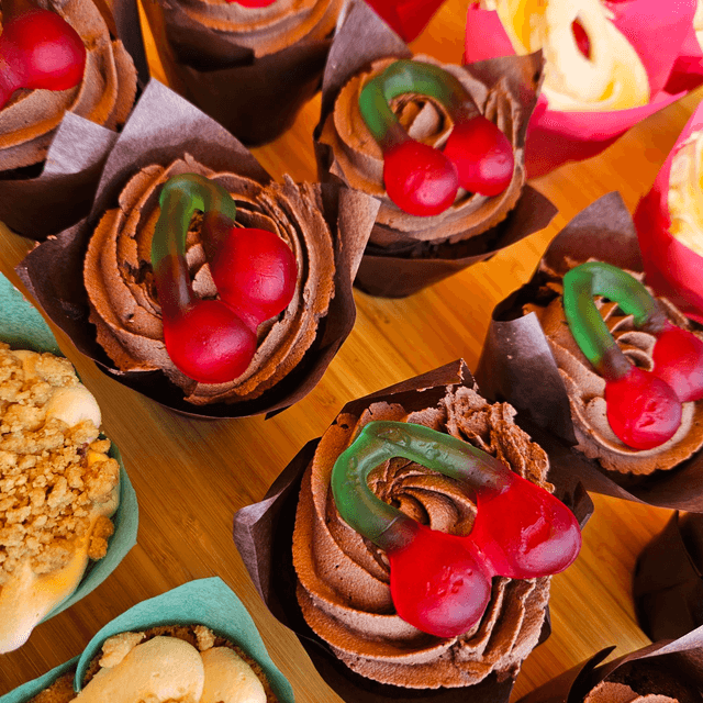 Cherry chocolate cupcake